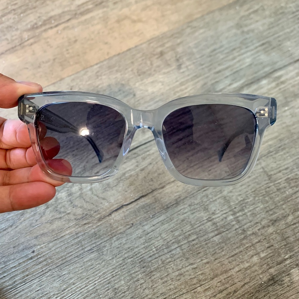 RAEN Clear Frame Sunglasses with Gray Gradient Lenses - Picture 4 of 4